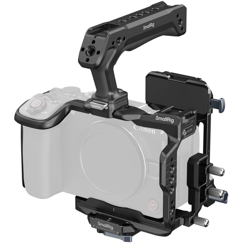 SMALLRIG 6381 HawkLock Quick Release Cage Kit with V-Mount Battery Plate for Canon EOS R6 V