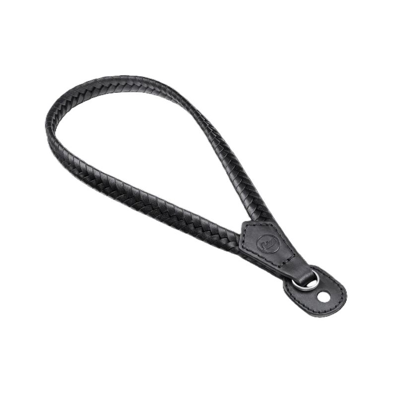 LEICA Wrist Strap, braided, leather, black 19694